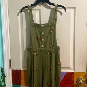 Olive green overalls size XS NEVER WORN